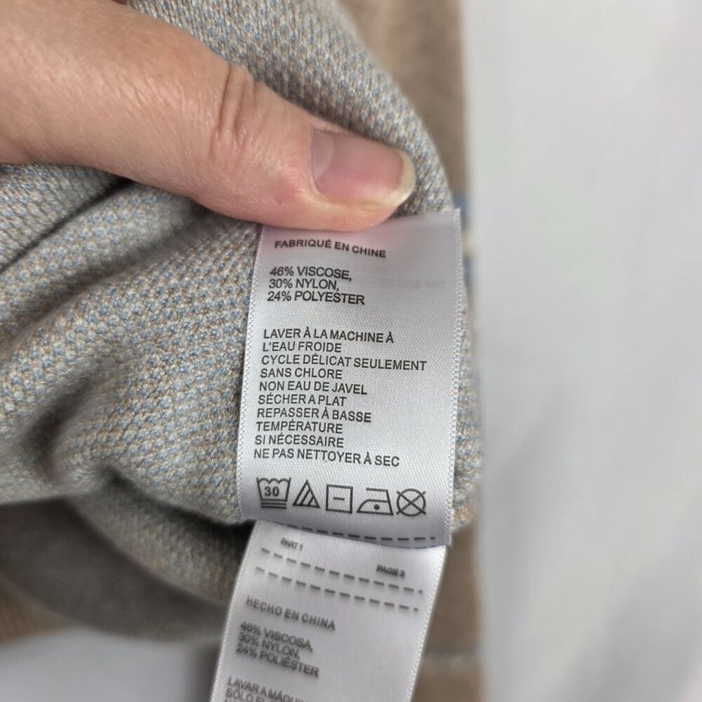 Laundry by Shelli Segal Beige Jacquard Plaid Sweater Women's Size Medium - Picture 11 of 15